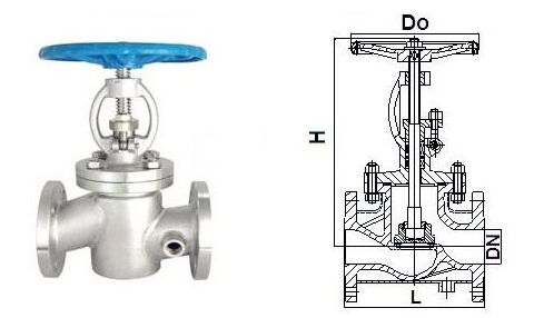 保溫截止閥BJ41W結構圖 保溫截止閥BJ41W結構圖
